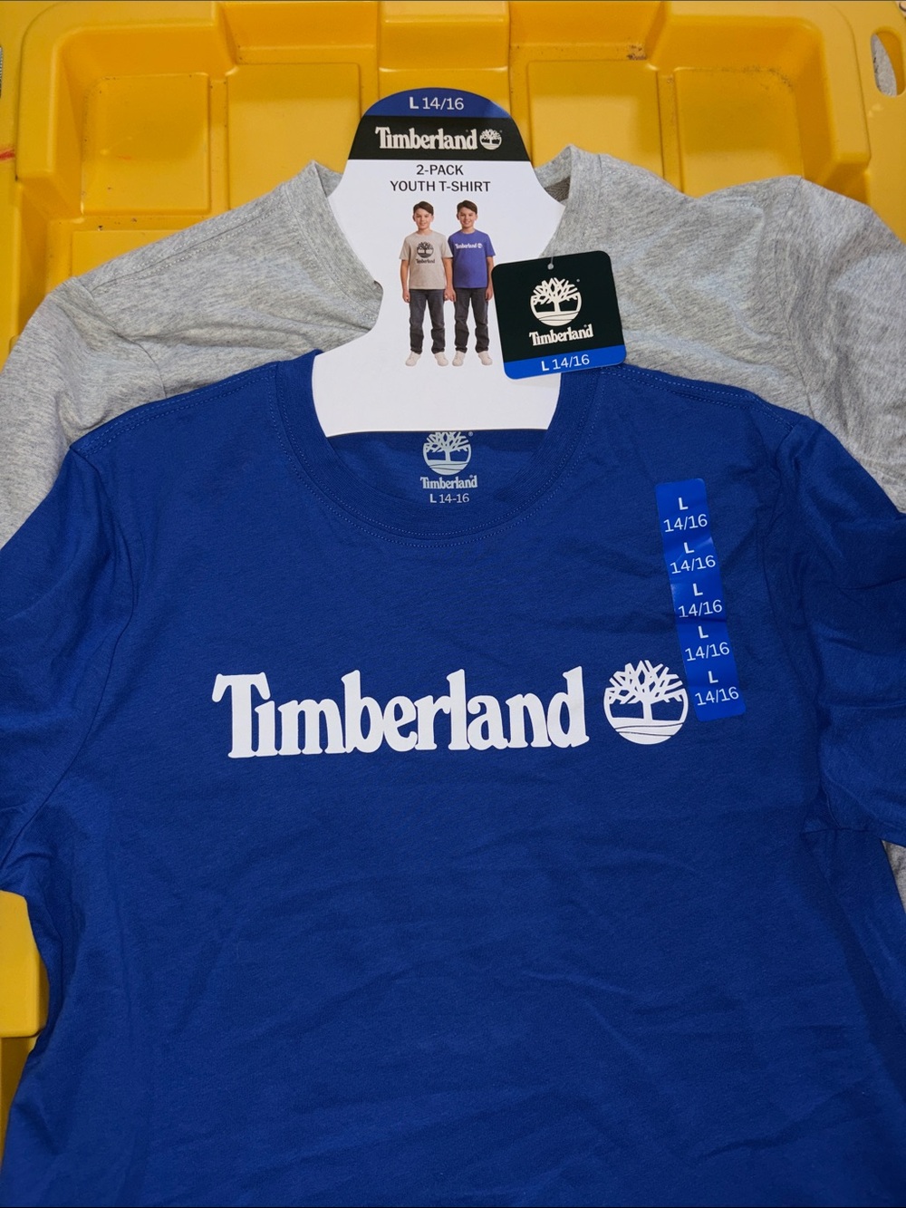 Timberland Boys Blue & Gray Logo Tee 2-Pack